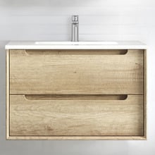 Byron 750mm Wall Hung Single Vanity with Ceramic Countertop